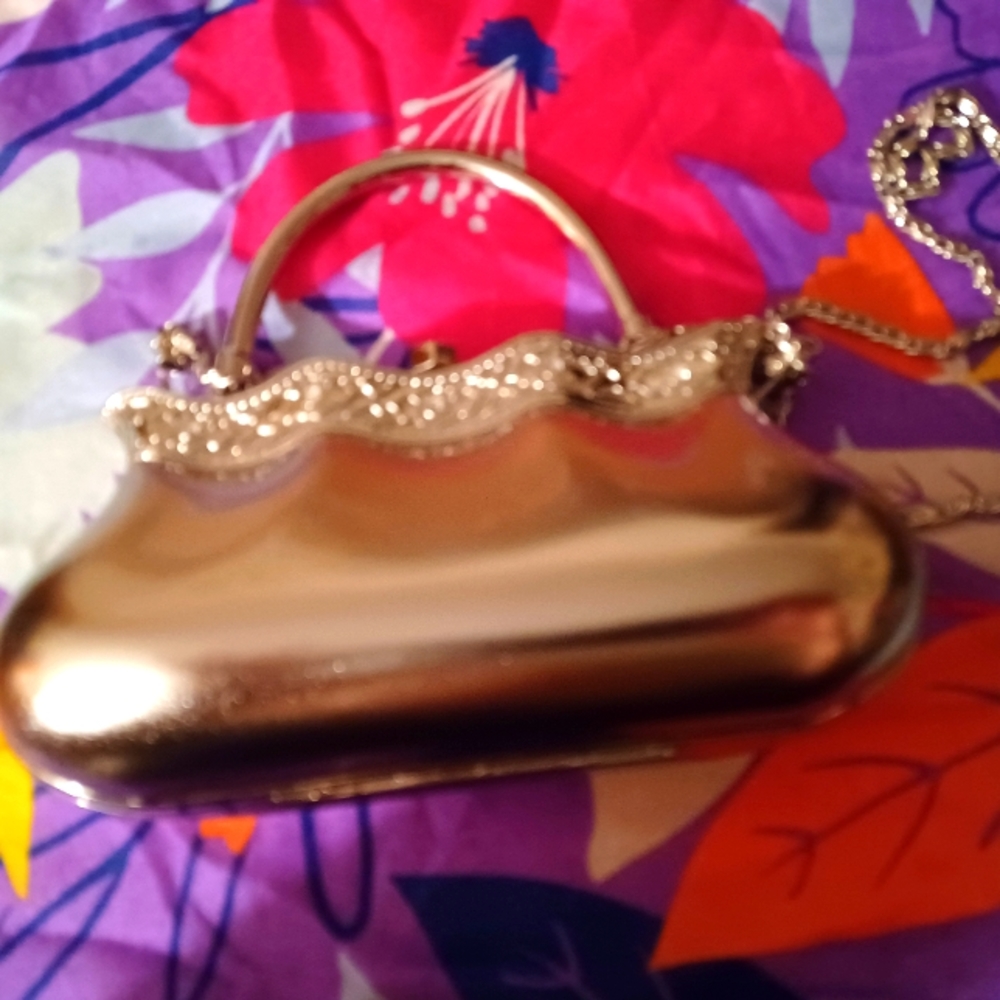 Silver Metal Clutch Purse